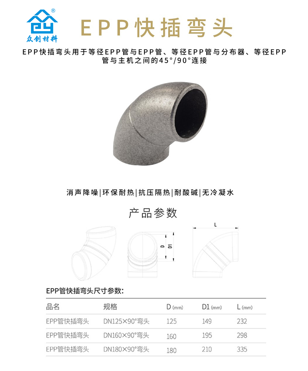 EPP快(kuai)插彎頭(tou)