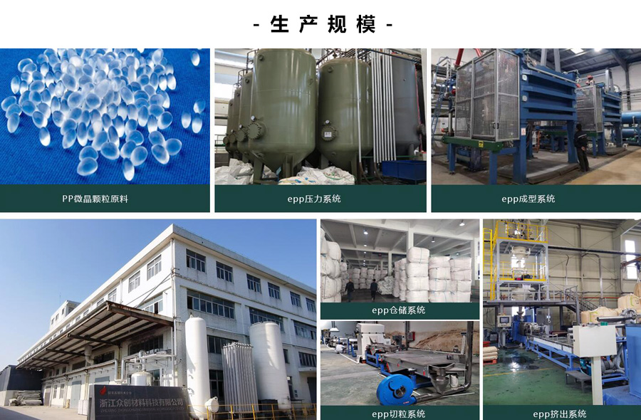 浙江衆創(chuang)材料,epp産品(pin)生産規模(mo)